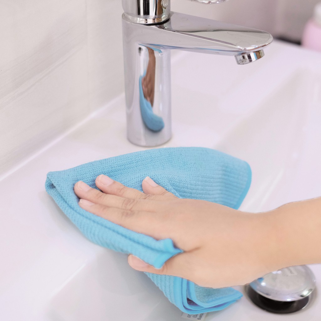 Poly-Brite โพลี-ไบรท์ ผ้าไมโครไฟเบอร์ งานกระจก (2 ชิ้น/แพ็ก) ไม่ทิ้งคราบ ทำความสะอาดครัว อเนกประสงค์ ลดแบคทีเรีย - รูปที่ 3