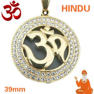 Hindu OM สร้อยคอ จี้เครื่องรางนําโชค ไทเทเนียม