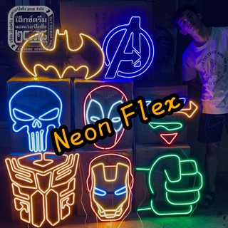 neon flex superhero ป้ายนีออน ป้ายตกแต่ง ตกแต่งบ้าน ป้ายไฟ ซุปเปอร์ฮีโร่ สามารถเลือกสีได้ มีหลายลายให้เลือก