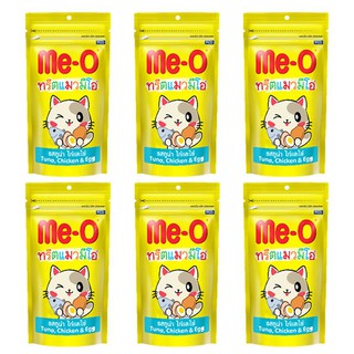 Me-O Cat Treat Tuna Chicken &amp; Egg Flavor (6 Units) ขนมแมว มีโอ รสปลาทูน่า ไก่และไข่ (6 ห่อ)