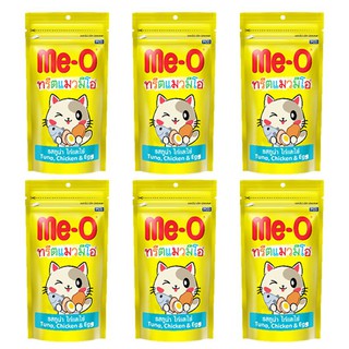 Me-O Cat Treat Tuna Chicken &amp; Egg Flavor (6 Units) ขนมแมว มีโอ รสปลาทูน่า ไก่และไข่ (6 ห่อ)