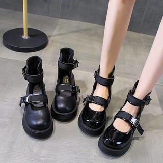 ✨🍃 ⚡ 35～39 รองเท้าหนังแฟชั่น รองเท้าบูท สำหรับผู้หญิง Fashion shoes