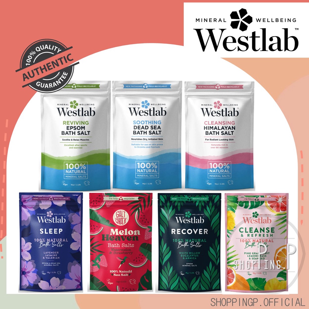[แท้ 100%/พร้อมส่ง] Westlab Dead Sea Salt 1kg เกลืออาบน้ำ เกลือสปา เกลือขัดผิว Bathing Salt ผลิตภัณฑ์อาบน้ำ