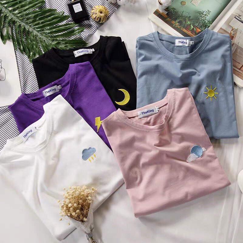 เสื้อยืด ลายปัก Day & Night สวมใส่สบาย #9012