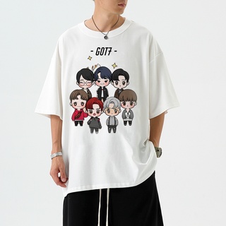 เสื้อยืดแขนสั้น พิมพ์ลายกราฟฟิค Got 7 สีขาว แฟชั่นฤดูร้อน สําหรับผู้ชาย