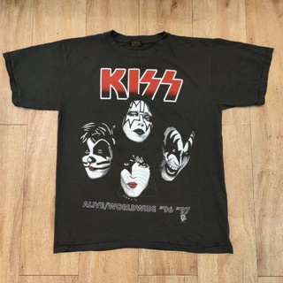 KISS ALIVE WORLDWIDE "96 "97 เสื้อวง เสื้อทัวร์ เสื้อวงคิส เสื้อเฟด