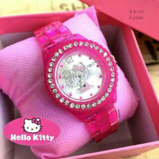 **ใช้โค๊ดลด80บาท** นาฬิกา Hello Kitty สายอคิลิคพร้อมกล่องคิตตี้ ส่งฟรี