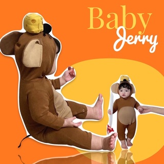 พร้อมส่ง! Baby jerry !! ชุดบอดี้สูทขายาวที่ super cute ชุดหนู บอดี้สูทหนู