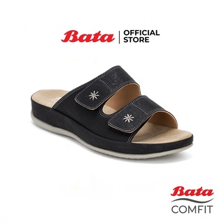 *Best Seller* Bata COMFIT รองเท้าแตะเพื่อสุขภาพแบบสวม รองรับน้ำหนักเท้าได้ดี น้ำหนักเบา สวมใส่ง่าย สีดำ รหัส 6616542