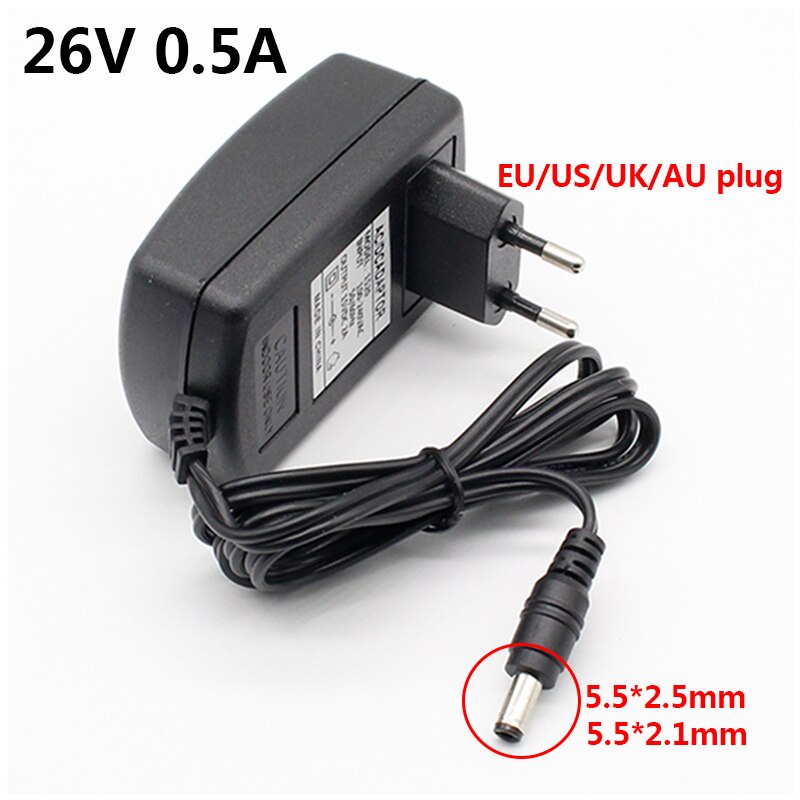 26V 500mA 0.5A AC DC Power Supply Wall Adapter 110V 220V ถึง 26 โวลต์ Converter 5.5 มม.* 2.5 มม. Ada
