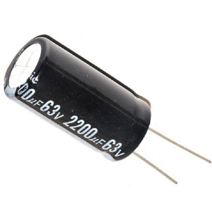 Capacitor 2200uf 63V Electrolytic ตัวเก็บประจุ คาปาซิเตอร์ คาปาซิเตอร์ (Capacitor) ชนิด อิเล็กทรอไลต