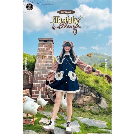 💎พร้อมส่ง💎BLT brand ชุด Teddy village dress