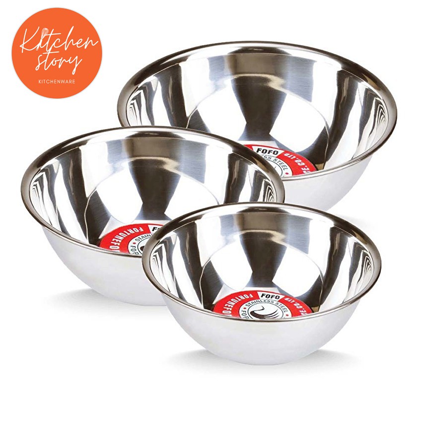 ของแท้ ชาม ผสมแป้ง  หนา (ขนาด 16,18,20,22) เลือกขนาดได้ ชามผสม กะละมังสเตนลเส ชามสเตนเลส