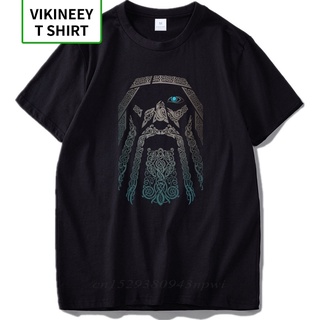 เสื้อยืด พิมพ์ลาย Odin Vikings Aesir God Nordic Mythology สีดํา สไตล์คลาสสิก ไม่ซ้ําใคร สําหรับผู้ชาย 161841Size S-5XL