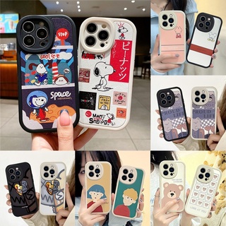 Winnie the Pooh เคท Vivo V20 Pro V23 Soft Phone Case Snoopy Edge Prints เคส Vivo V21 Phone Cover เคสโทรศัพท์