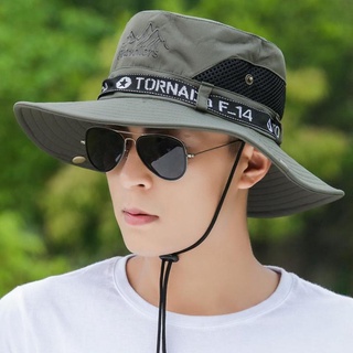 🧢คุ้มค่าเงิน👓 Summer Mens Sun Hat หมวกบักเก็ตระบายอากาศ SL3092