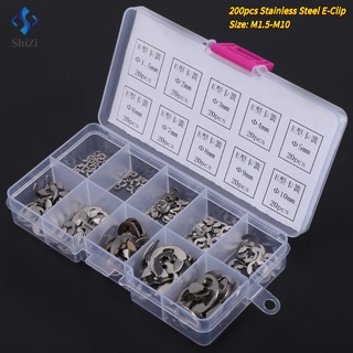 แหวนสแตนเลส E-Ring Assortment M1.5-M10 200 ชิ้น