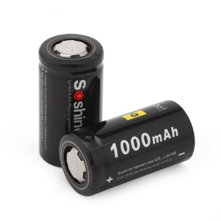 ถ่านชาร์จ soshine 18350 1100mAh 2 ก้อน