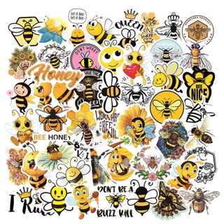 🐝 𝚆𝚊𝚝𝚎𝚛 𝙿𝚛𝚘𝚘𝚏 𝚂𝚝𝚒𝚌𝚔𝚎𝚛𝚜 🍯 สติ้กเกอร์ Bee Honey ไดคัท PVC กันน้ำ น่ารักๆ 50 𝙿𝙲𝚂 🏡🛺 พร้อมส่ง ʕᵔᴥᵔ ❀ʔ