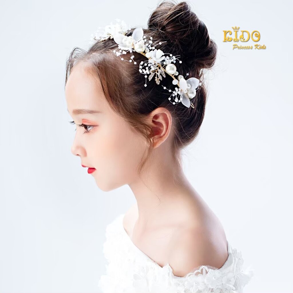 คาดผมเด็ก(หน้าร้านอยู่รัชดา)KF521เส้นคาดผมดอกไม้สีฟ้า มงกุฎเจ้าหญิง **ไม่มีริบบิ้น** - รูปที่ 2