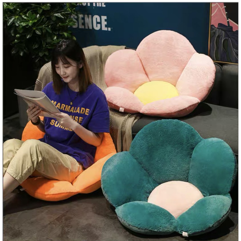 ♕✓DUDEE เบาะรองนั่ง รุ่นดอกไม้ เบาะนั่ง มีที่พิงหลัง เบาะนุ่ม