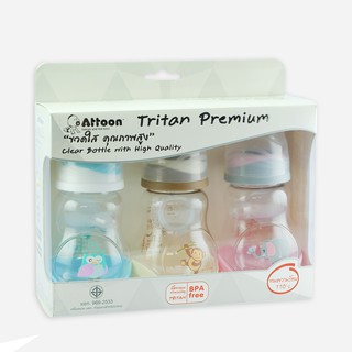 ขวดนม 5oz พลาสติกอย่างดี แพ็ค 3 ขวด Attoon Tritan Premium 101703 8858740518109