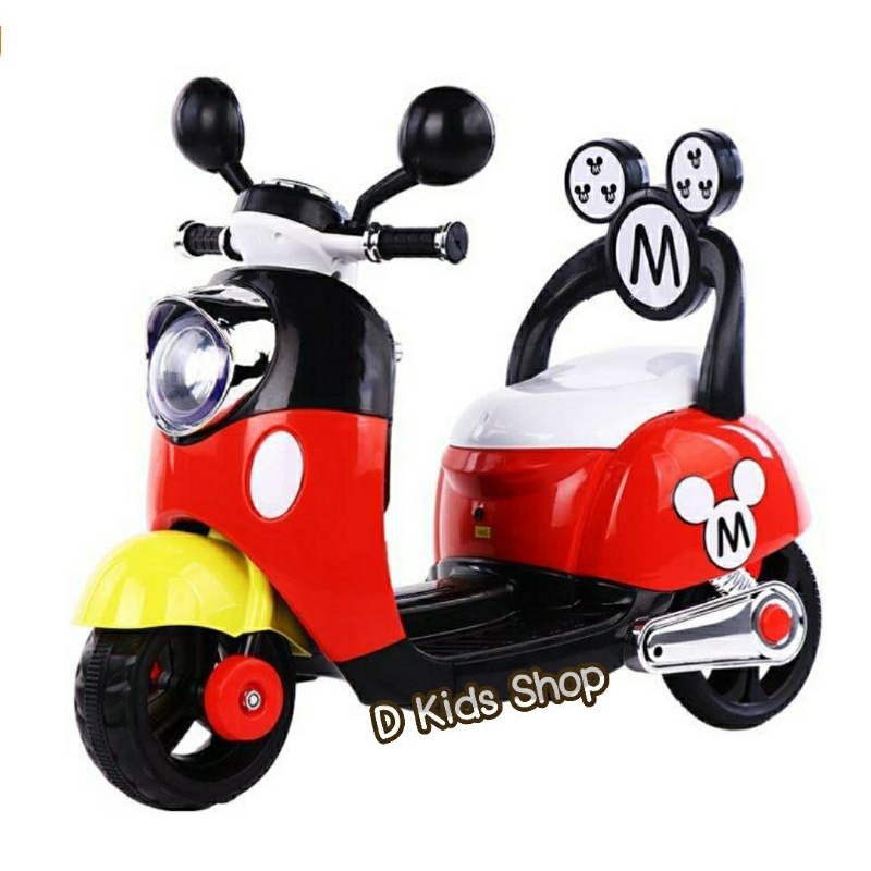 🔥12.12 ฮอต🔥รถแบตเตอรี่เด็ก รถเด็กนั่งมอไซค์ ลายการ์ตูน มีเสียงดนตรี มีไฟ No.1074