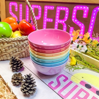 SuperSOSO! ถ้วยสีรุ้ง ถ้วยแกง Soup Bowls RAINBOW ขนาด15ซม. (5.9นิ้ว) เมลามีน 7สี ถ้วยแบ่ง ชามข้าว