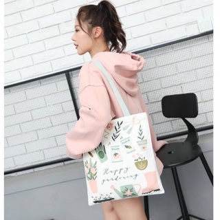 กระเป๋าผ้า กระเป๋าสะพายไหล่ กระเป๋าผ้าสไตล์อินดี้ ขนาด 36*36 cm.