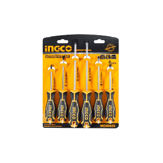 INGCO ชุดไขควง 6 ชิ้น อิงโค่ ไขควงปากแบน ไขควงปากแฉก 6-Piece Screwdriver Set