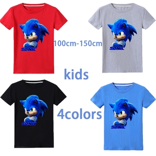 เสื้อยืดแขนสั้นลายการ์ตูน Sonic Hedgehog