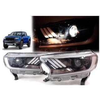 ไฟหน้า ฟอร์ด เรนเจอร์ Ford ranger แต่ง มัสแตง โปรเจคเตอร์ LED  ปี 2015-2021