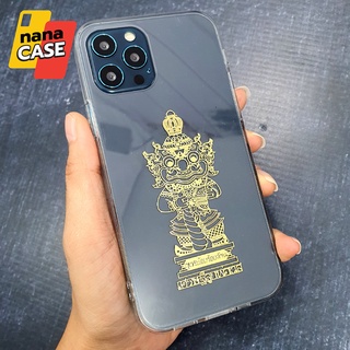 เรียวมี/Realme C15 C35 เคสใสติดสติ๊กเกอร์ยันต์ปั้มนูน โลหะ วัตถุมงคล  ท้าวเวสสุวรรณโณ บัวสวรรค์ 5 แถว พิมพ์ทอง