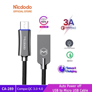 Mcdodoแท้ประกัน12เดือน สายชาร์จตัดไฟอัตโนมัติ Micro-USB รองรับ QC3.0 CA-289