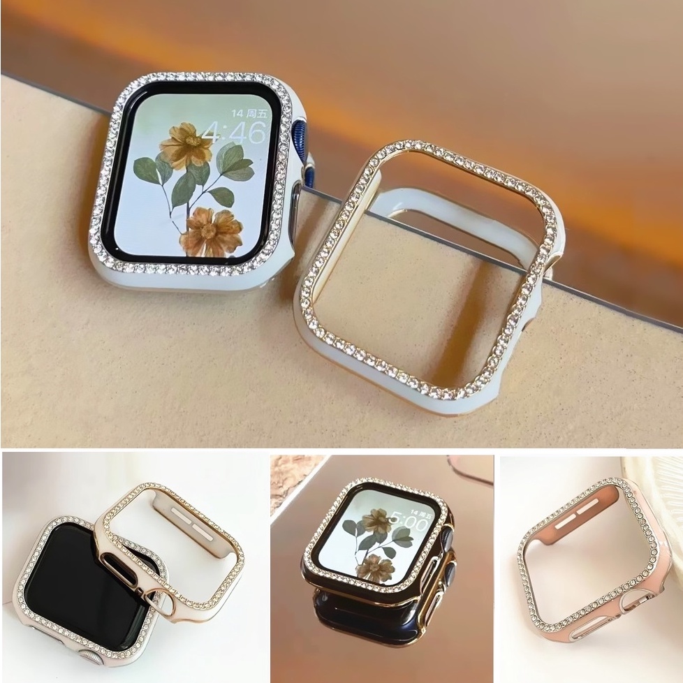 เคส Apple Watch Case Bling Diamond iwatch Case Series 7/6/5/4, Apple Watch SE Size 40mm 44mm 41mm 45mm PC Hard Cover Frame เคส applewatch series 7