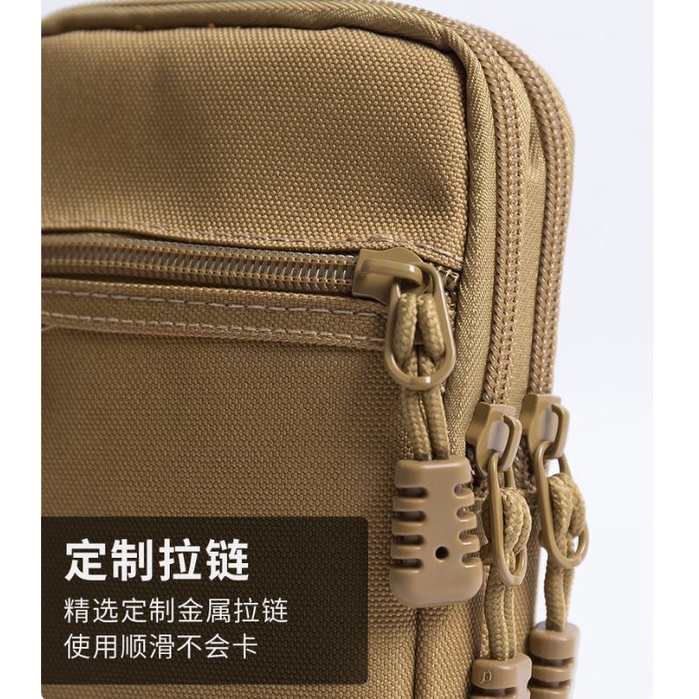 SM กระเป๋าคาดเอวชาย พร้อม 2 ช่องซิป และ 1 ช่องหน้า ทำจากผ้าแคนวา รุ่น MBW-097 (M23-040) จากร้าน Smart Choices