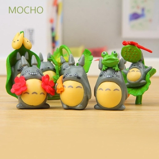 Mocho โมเดลตุ๊กตา Totoro ขนาดเล็กสําหรับตกแต่งสวน 8 ชิ้น