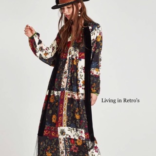 Zara Boho long sleeve Dress  ( Premium quality)  งานเกรดพรีเมี่ยมเดรสซาร่า