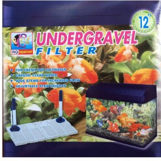 แผ่นกรองตู้ปลา และท่อปล่อยอากาศ UnderGravel Filter เหมาะสำหรับตู้ปลาขนาด 12 นิ้ว