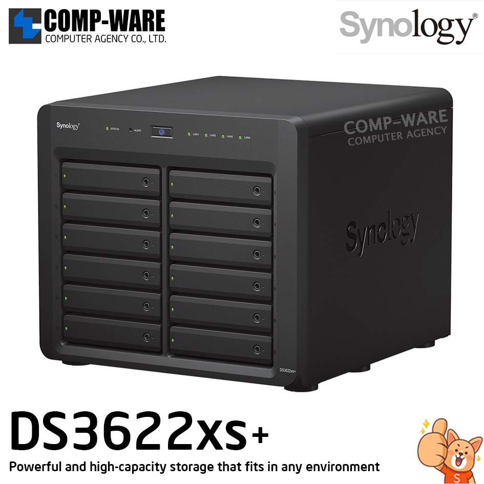Synology DiskStation (Tower 12-Bay) DS3622xs+ / Intel Xeon D-1531 6-Core / 16GB ECC RAM /Single Power 550W / No HDD / 5Y