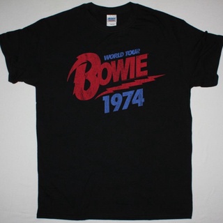 [S-5XL]Gildan เสื้อยืด ลาย David Bowie 1974 World Tour สีดํา สําหรับผู้ชาย และผู้หญิง