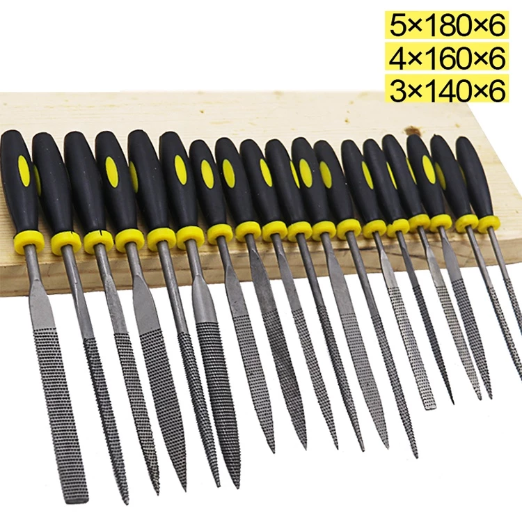 ชุดตะไบไม้ ขนาดเล็ก 5x180 มม. 4x160 มม. 3x140 มม. 6 ชิ้น