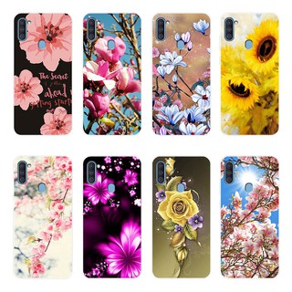 เคสโทรศัพท์ซิลิโคน TPU ลายดอกไม้สวยงาม สําหรับ Samsung A11 A10 A10S A20 A20S A20E