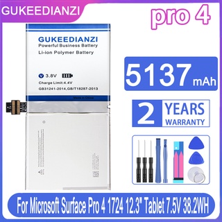 GUKEEDIANZI Replacement Battery 5137mAh For Microsoft Surface Pro 4 Pro4 1724 12.3&amp;quot; Tablet 7.5V 38.2WH