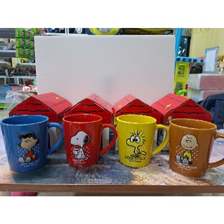 สนูปปี้ snoopy แก้วเซรามิค แก้วกาแฟครบเซ็ต 4ใบ พร้อมกล่อง