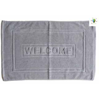 ผ้าเช็ดเท้าลาย"welcome" cotton 100%