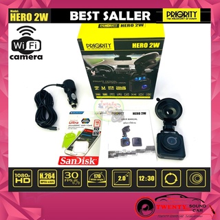 กล้องบันทึกหน้ารถ WIFI PRIORITY รุ่น HERO2W ดูภาพผ่านสมาร์ทโฟนได้เลย CAR CAM WIFI SMART LINK 2021 มาพร้อมกับระบบ WIFI