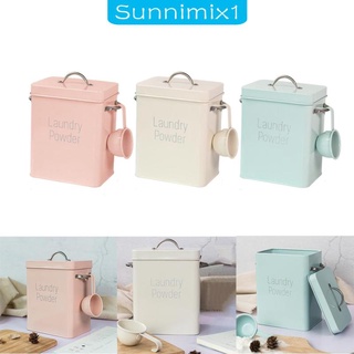 [sunnimix1] กล่องเก็บผงซักฟอก ข้าวสาร ขนาดใหญ่ พร้อมช้อน