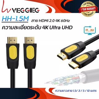 Veggieg Cable HDMI 2.0 4K 60Hz  1.5M/3M/5M/10M สายเชื่อมต่อแสดงผล ความละเอียดสูงและคมชัด