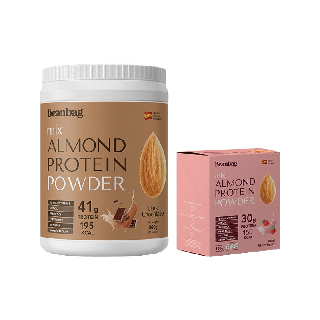 Beanbag Almond Protein Powder รส Dark Chocolate 800g และรส Real Strawberry 280g